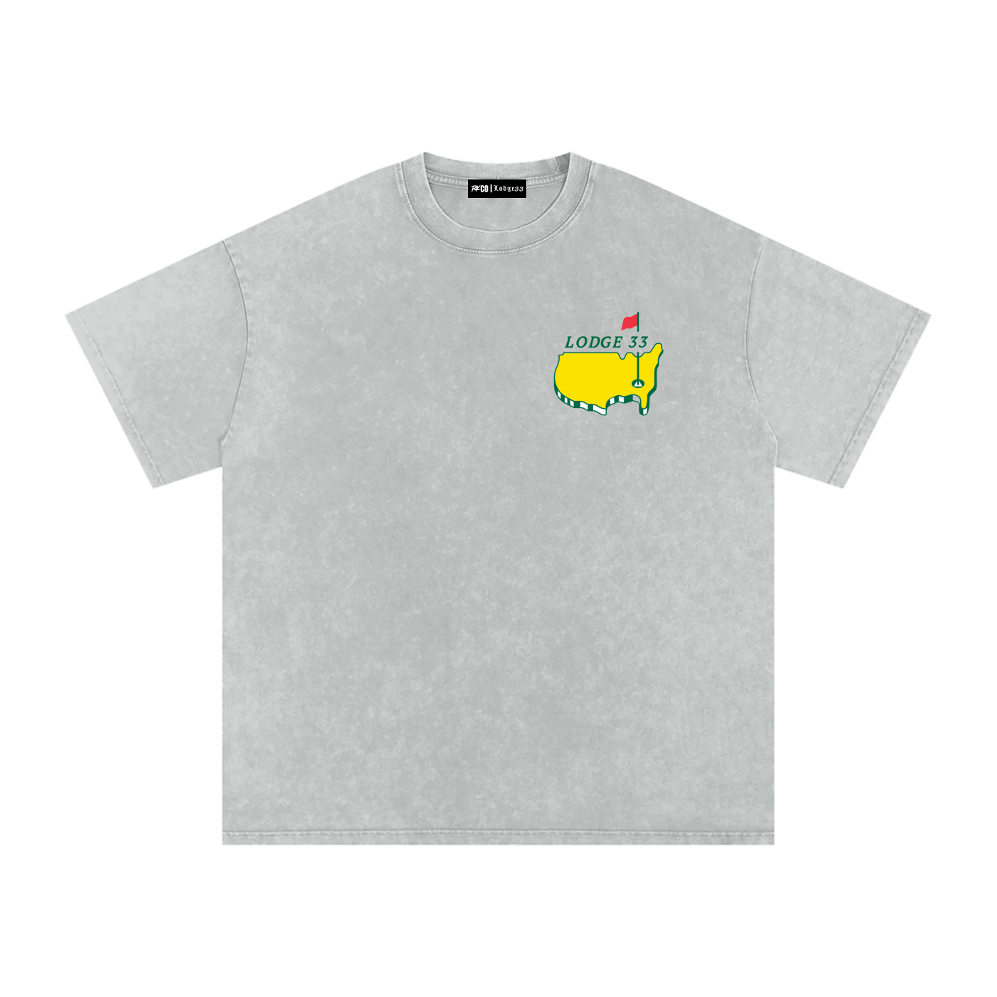 LODGE 33 AUGUSTA TEE - Grey Acid Wash